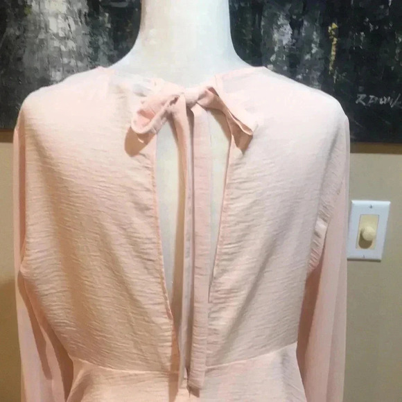 TopShop Chiffon SheerTie Long Sleeves and Open Back with Zipper-Size 10 - Picture 7 of 11